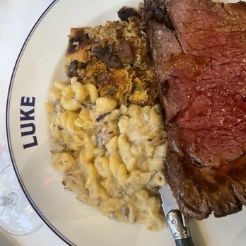 Luke - Prime rib, oyster dressing, blue crab Mac & cheese - French Near Me - New Orleans, Louisiana Luke - Prime rib, oyster dressing, blue crab Mac & cheese - French Near Me - New Orleans, Louisiana