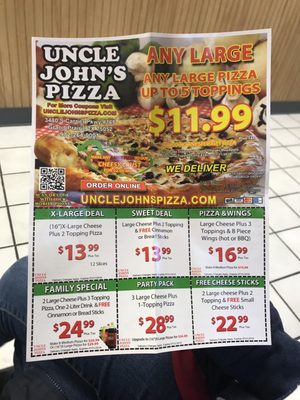 Menu photo 3 Uncle John's Pizza Grand Prairie, TX