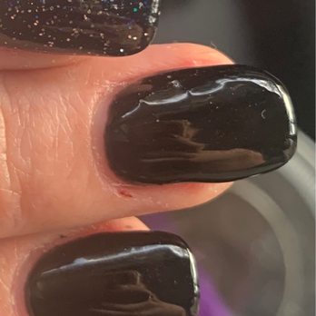 Nathan Nails & Spa - Index and middle finger thick and bumpy, ring finger has sparkles so it hides the flaws, but it's crooked; middle cuticle got a little nick - Nail Salons Near Me - Goleta, California Nathan Nails & Spa - Index and middle finger thick and bumpy, ring finger has sparkles so it hides the flaws, but it's crooked; middle cuticle got a little nick - Nail Salons Near Me - Goleta, California