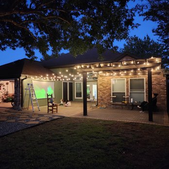 ABR Electric - Exterior 120v outlets for projector and bistro lights. Party lights. Patio electrical, pergola electrical. - Electricians Near Me - Mckinney, Texas ABR Electric - Exterior 120v outlets for projector and bistro lights. Party lights. Patio electrical, pergola electrical. - Electricians Near Me - Mckinney, Texas