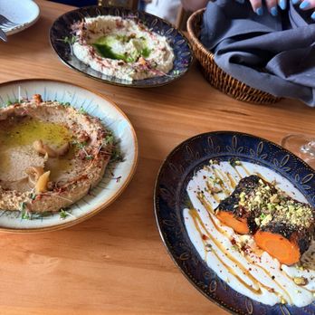 Oria - Hummus, artichoke and goat cheese, and glazed carrots - Mediterranean Near Me - Austin, Texas Oria - Hummus, artichoke and goat cheese, and glazed carrots - Mediterranean Near Me - Austin, Texas