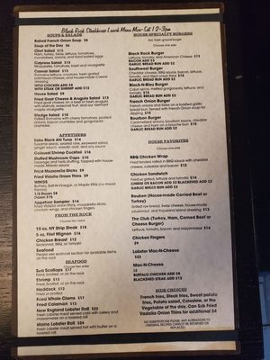 Menu photo 3 Black Rock Steakhouse Springfield, VT