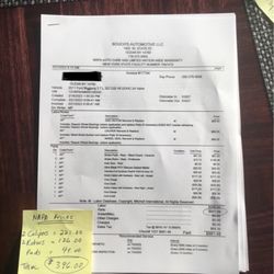 Bouch's Automotive - My outrageous bill