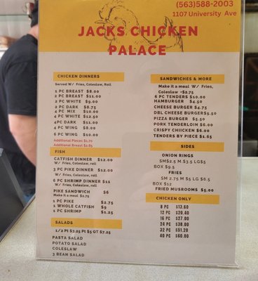Menu photo 1 Jack's Chicken Palace Dubuque, IA