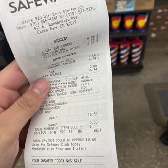 Safeway - Our receipt - Grocery Near Me - Estes Park, Colorado Safeway - Our receipt - Grocery Near Me - Estes Park, Colorado