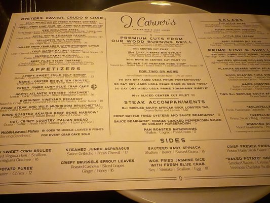 Menu photo 7 J Carver’s Austin, TX