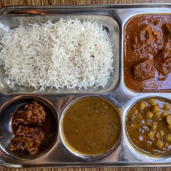 Kinara Indian Cuisine - Lamb rogan josh thali ($14.95) - Indian Near Me - Vancouver, British Columbia Kinara Indian Cuisine - Lamb rogan josh thali ($14.95) - Indian Near Me - Vancouver, British Columbia