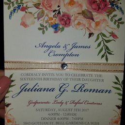 We have her Invitations done by Mayra..beautiful We have her Invitations done by Mayra..beautiful