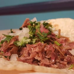 Weekend only carnitas on a freshly made tortilla. ¡¡¡¡¡¡Estilo DF!!!!!! Best of LA!