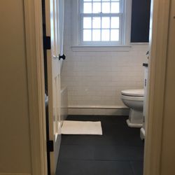 All ANGLES* Tile & Bath - Subway tile walls with base tile detail