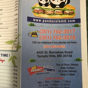 Panda Cafe - Menu - Chinese Near Me - Temple Hills, Maryland