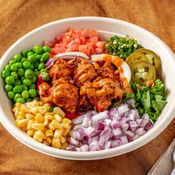 Chopathi India Kitchen - Bowl with Protein and Veggies of choice.