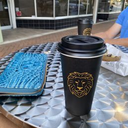 Coffee at cute outside table downtown Sarasota Coffee at cute outside table downtown Sarasota