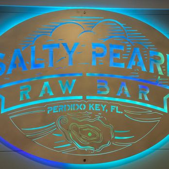 Salty Pearl Raw Bar - Salty Pearl Raw Bar sign (indoors) - Seafood Near Me - Pensacola, Florida