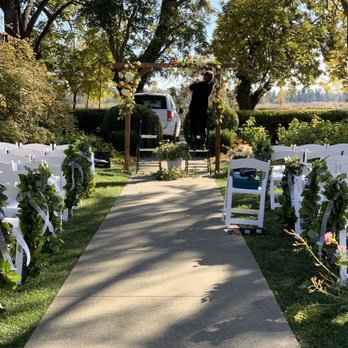 Park Winters Dining - Ceremony area setup - New American Near Me - Winters, California