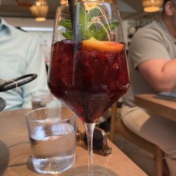 Teleferic Barcelona - Red wine sangria - this was excellent, but definitely needed more fruit less ice. - Cocktail Bars Near Me - Los Angeles, California