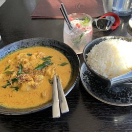 Kapitan chicken with white rice Kapitan chicken with white rice