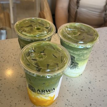 Arwa Yemeni Coffee - Pistachio & Mango Matcha Latte - Coffee & Tea Near Me - Irving, Texas