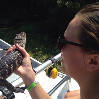 Airboat Adventures - Holding a baby gator - Boat Tours Near Me - Lafitte, Louisiana