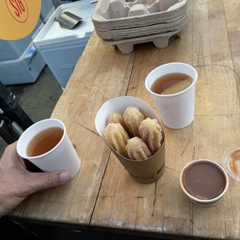 Off the Grid Fort Mason Center - Churros (from the churro truck), & 2 hot boozy ciders (features rum). - Food Trucks Near Me - San Francisco, California Off the Grid Fort Mason Center - Churros (from the churro truck), & 2 hot boozy ciders (features rum). - Food Trucks Near Me - San Francisco, California