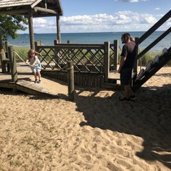 Tawas City Park - East Tawas city Park play structure on beach August 2019