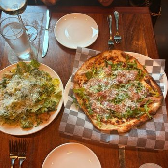 Range - Truffle pizza and Caesar salad - Steakhouses Near Me - San Antonio, Texas