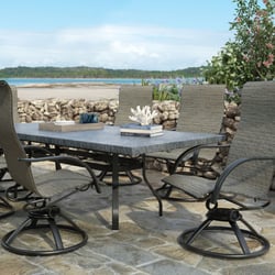 Homecrest Outdoor Living - Cast from the pattern and texture of slate, this table brings to light the appearance only nature could inspire.