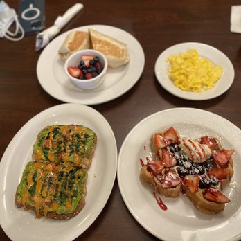 Egg House Cafe - Avocado Toast w/ Scrambled Eggs, Very Berry Waffle, Chorizo Burrito w/Fruit - Breakfast & Brunch Near Me - Denton, Texas Egg House Cafe - Avocado Toast w/ Scrambled Eggs, Very Berry Waffle, Chorizo Burrito w/Fruit - Breakfast & Brunch Near Me - Denton, Texas