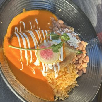 Clandestino - Chili relleno, rice and beans - Cocktail Bars Near Me - Palm Springs, California