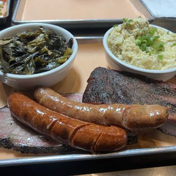 Jack's BBQ & Steakhouse - Algona - " Trinity " - brisket, ribs, sausage with side of greens and potato salad - Barbeque Near Me - Algona, Washington Jack's BBQ & Steakhouse - Algona - " Trinity " - brisket, ribs, sausage with side of greens and potato salad - Barbeque Near Me - Algona, Washington