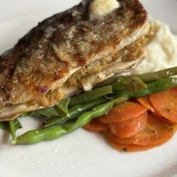 The Orchard - Grilled trout stuffed with crab.