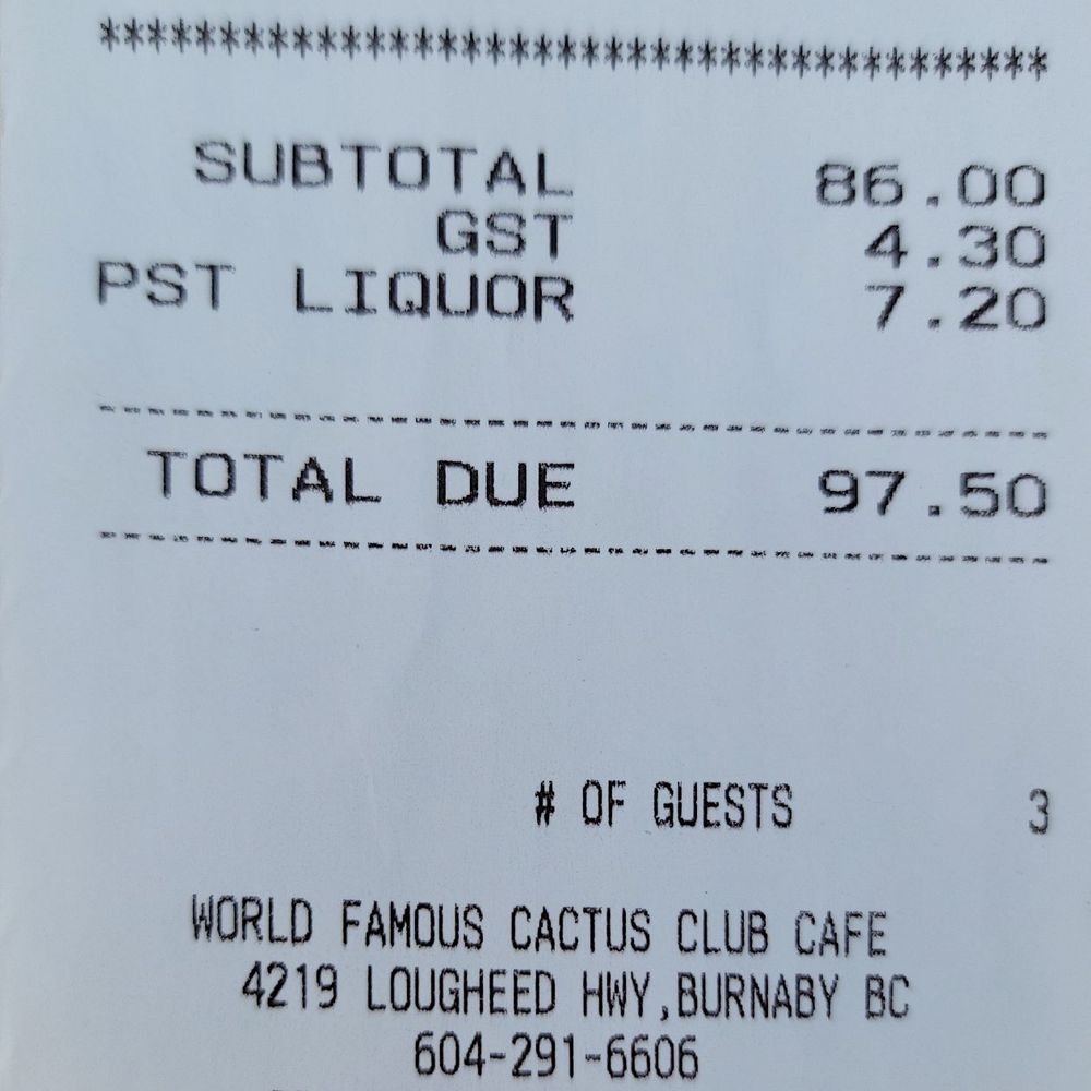 Cactus Club Cafe - Be prepared to rush! - Canadian (New) Near Me - Burnaby, British Columbia