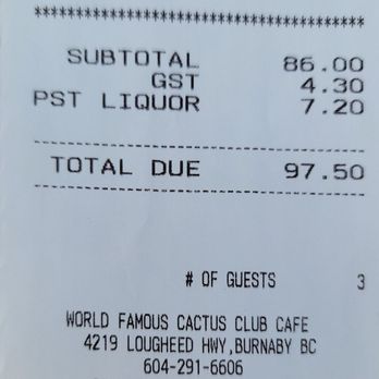 Cactus Club Cafe - Be prepared to rush! - Canadian (New) Near Me - Burnaby, British Columbia