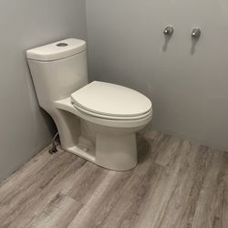 Jordans Flooring Outlet - Floor after I installed new toilet.