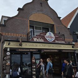 Woltje's - Outside entrance. Making stroopwaffles. July 2025