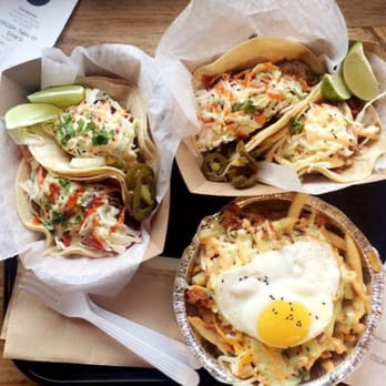 Coreanos Allston - Bulgogi and spicy pork tacos with the kimchi frites - Korean Near Me - Allston, Massachusetts
