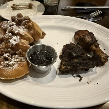 Taste Kitchen + Bar - Jerk chicken and waffles - I chose the praline pecan waffles - excellent! Chicken was small but good. - Comfort Food Near Me - Sugar Land, Texas Taste Kitchen + Bar - Jerk chicken and waffles - I chose the praline pecan waffles - excellent! Chicken was small but good. - Comfort Food Near Me - Sugar Land, Texas