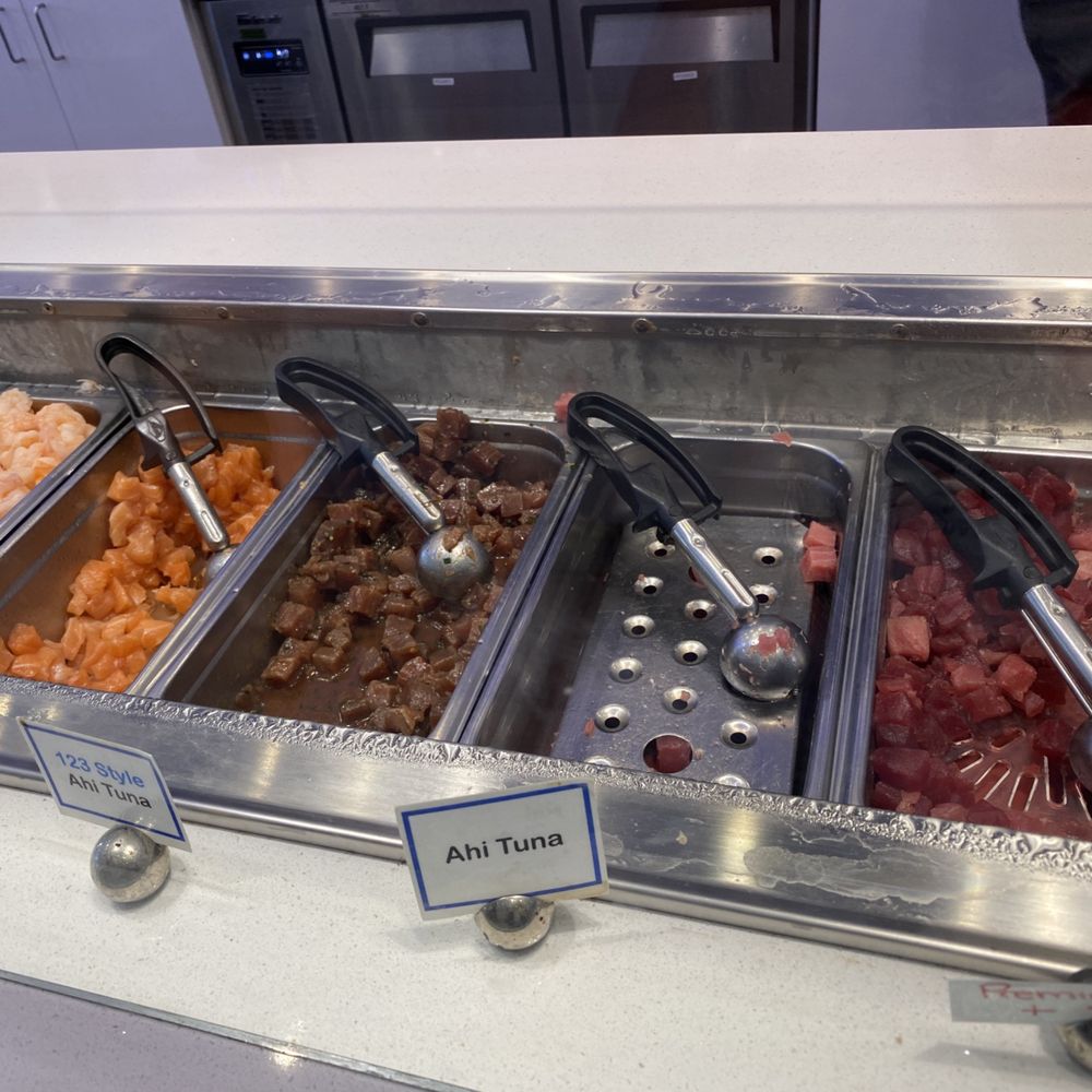 Poke' 123 - Good selections of proteins but missing Ahi Tuna since it's popular here! - Poke Near Me - Coronado, California Poke' 123 - Good selections of proteins but missing Ahi Tuna since it's popular here! - Poke Near Me - Coronado, California