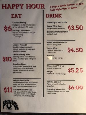 Photo of Lobster & Beer - Los Angeles, CA, US. New Happy Hour Menu