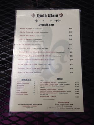 Menu photo 4 Ninth Ward New York, NY