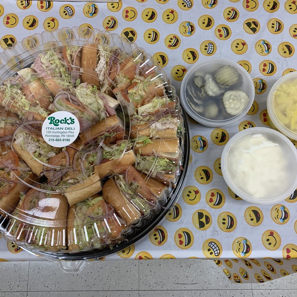 Rocks Italian Deli - Small hoagie tray -- ham & cheese, turkey & cheese, tuna & cheese and Italian with condiments on the side - Delis Near Me - Rockledge, Pennsylvania Rocks Italian Deli - Small hoagie tray -- ham & cheese, turkey & cheese, tuna & cheese and Italian with condiments on the side - Delis Near Me - Rockledge, Pennsylvania