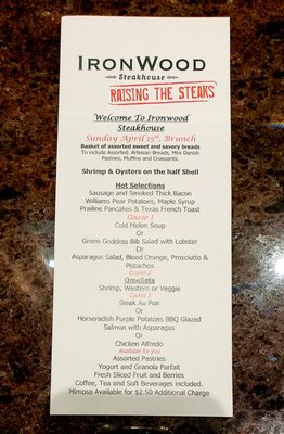Menu photo 6 Ironwood Steak House Winterhaven, CA