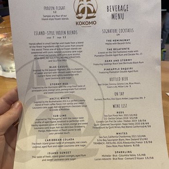 Kokomo Trading Company - Drink menu - New American Near Me - Franklin, Tennessee Kokomo Trading Company - Drink menu - New American Near Me - Franklin, Tennessee
