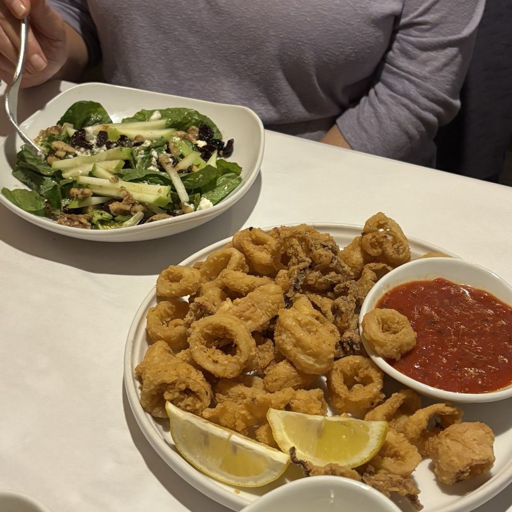 D'Agnese's at White Pond Akron - Calamari and half portion of Mesclun Greens salad - Italian Near Me - Akron, Ohio D'Agnese's at White Pond Akron - Calamari and half portion of Mesclun Greens salad - Italian Near Me - Akron, Ohio