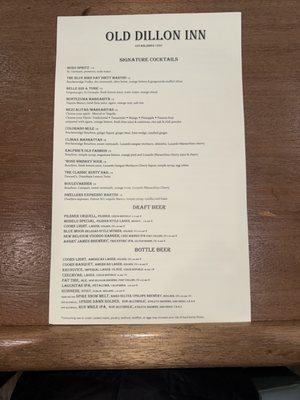 Menu photo 2 Old Dillon Inn Silverthorne, CO