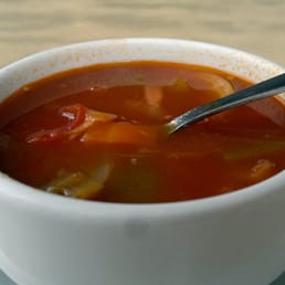 Vegetable soup (with a slice of lemon inside for acidity!) Vegetable soup (with a slice of lemon inside for acidity!)