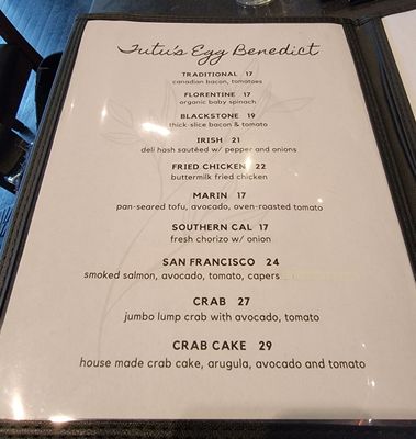 Menu photo 7 Tutu Lounge San Rafael, CA