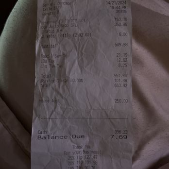 Kamp - This receipt is for alcohol only for one booth of mines. No food or hookah. This is whats expected to pay for a $500 minimum booth. - Bars Near Me - Houston, Texas Kamp - This receipt is for alcohol only for one booth of mines. No food or hookah. This is whats expected to pay for a $500 minimum booth. - Bars Near Me - Houston, Texas
