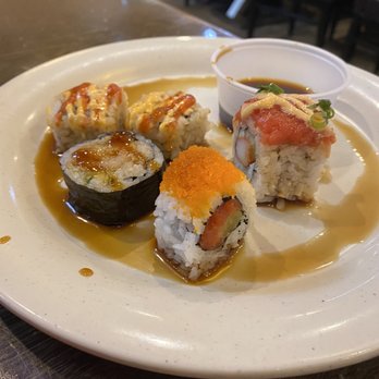 Tin Tin Buffet - Sushi selections with soy sauce I poured on them. - Chinese Near Me - Winston-Salem, North Carolina Tin Tin Buffet - Sushi selections with soy sauce I poured on them. - Chinese Near Me - Winston-Salem, North Carolina