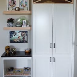 Artistic Visions Cabinetry - Floating shelves, wine holder, pantry, trash enclosure, pet station.  All built by AVC.
